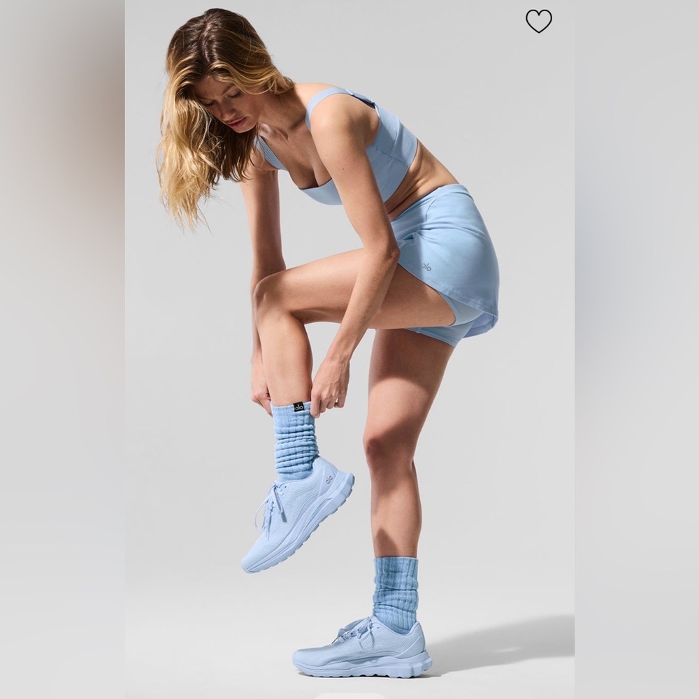ALO Yoga Seashell Blue Unisex Scrunch Sock M